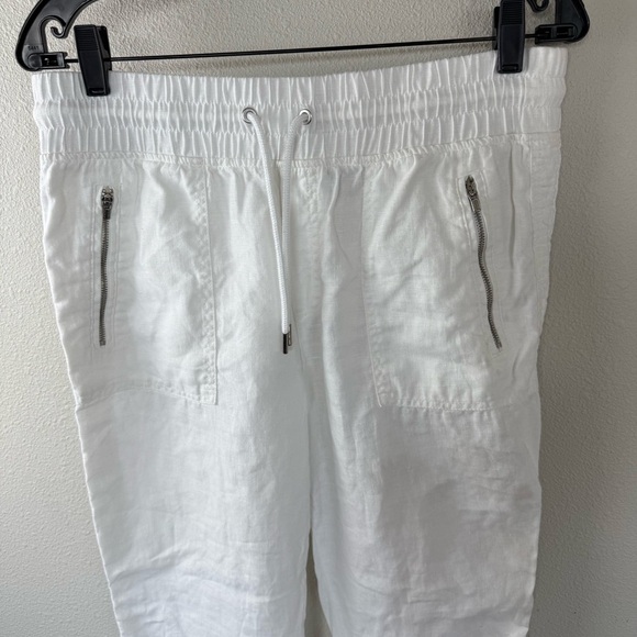NWOT ATHLETA Cabo Linen Jogger Pants Calla Lily White Casual Active Women’s 10 - Picture 3 of 11
